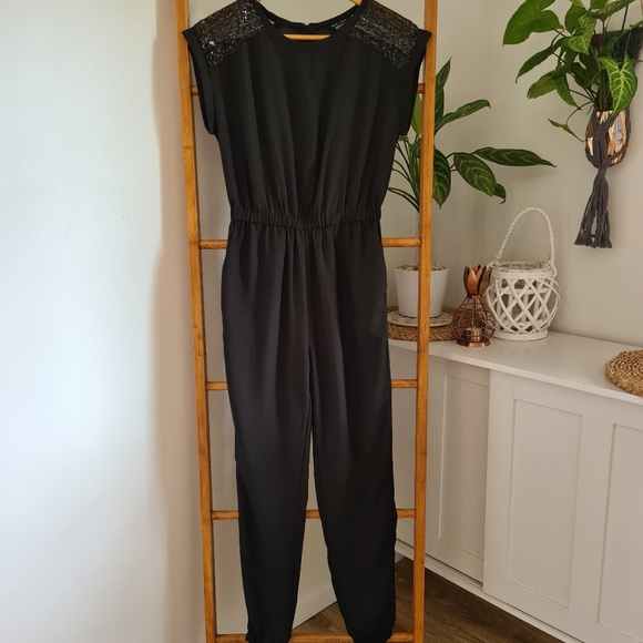 NEW LOOK 915 GENERATION Girls Teens Sequins Black Pant Jumpsuit To fit age 13 - Picture 2 of 13